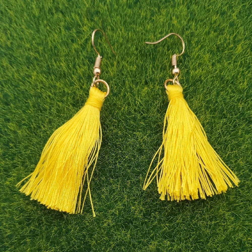Yellow Tassel Earrings E1036